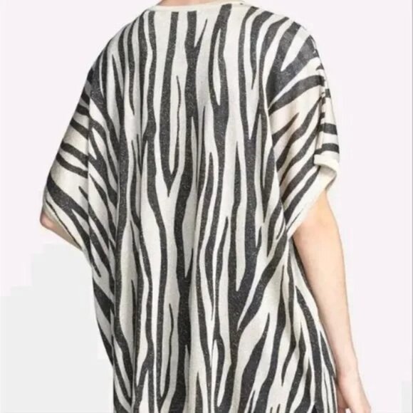 St. John Tiger Stripe Shimmer Knit Trapeze Cardigan Multi Womens Size Large 2014 - Picture 3 of 11